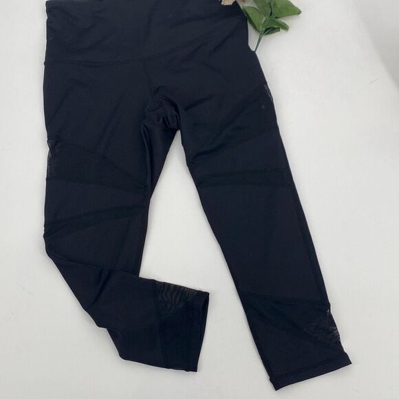 Zella Pants - Zella High -Rise‎ Mesh Crop Athletic Active Leggings Black Small